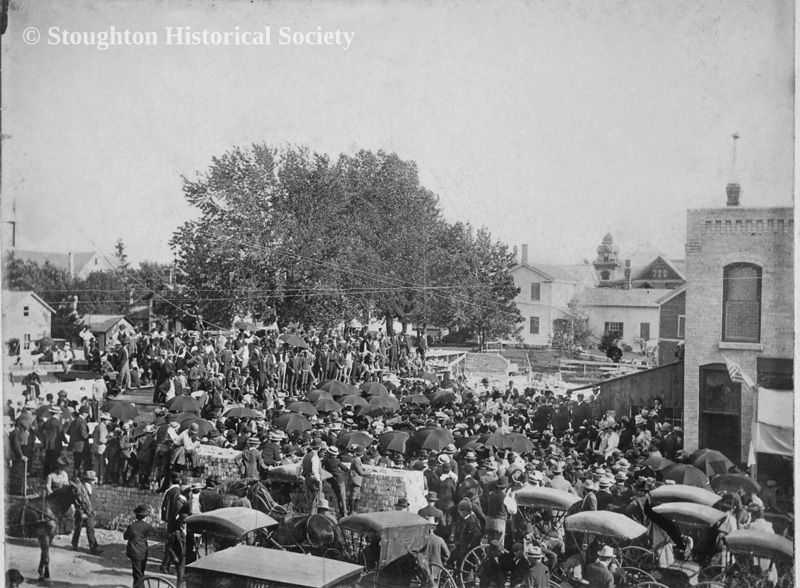 Laying of Corner Stone at City Hall Stoughton Juy 1900 web
